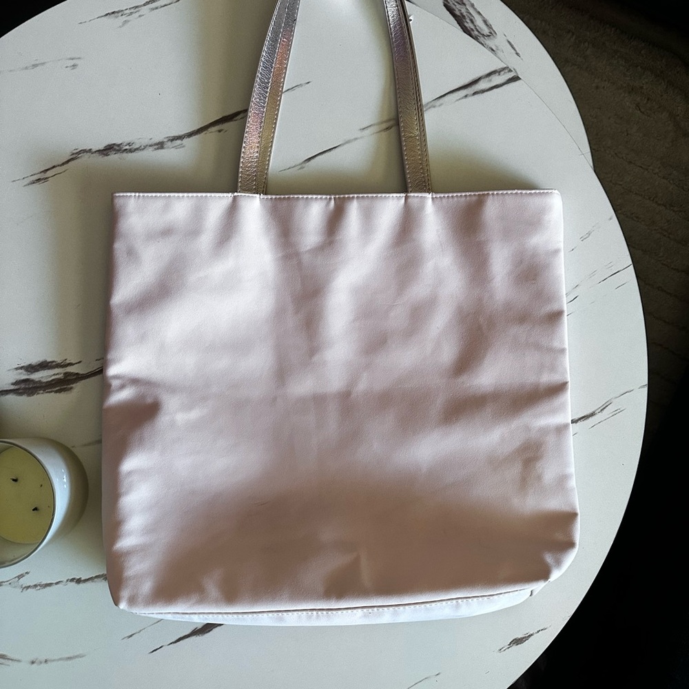 Jimmy Choo Gold and Pink Tote Bag with Leather Handles - Picture 8 of 11